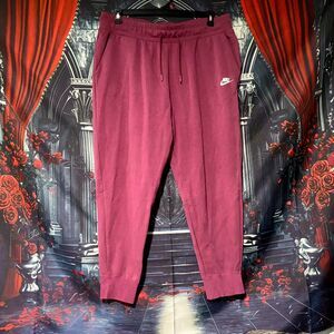 Nike Sweatpants Men's XL Red Jogger Gym Training Drawstring Swoosh Streetwear